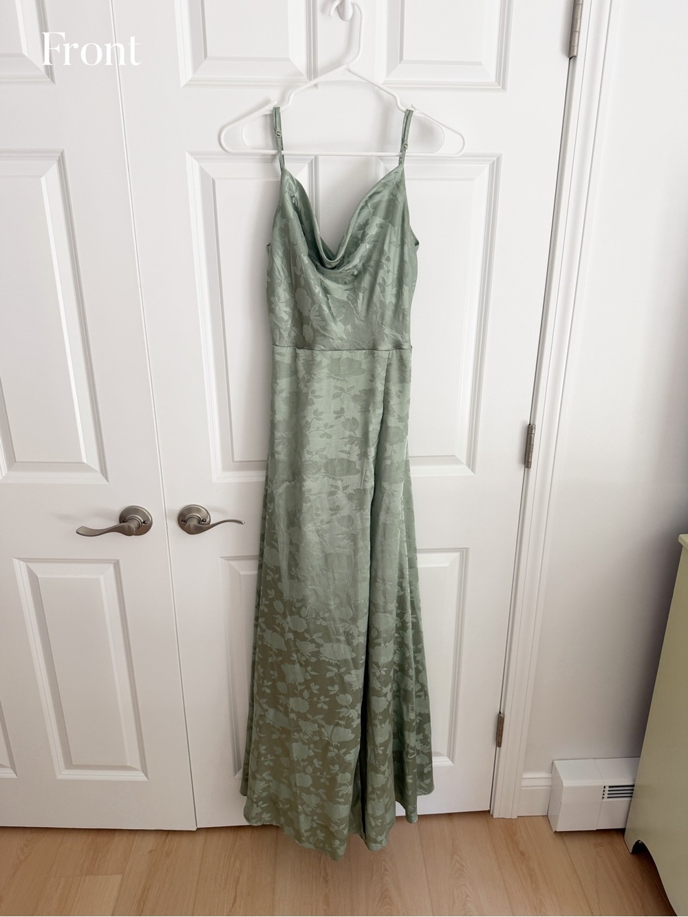 Lulus Simply Dreamy Sage Green Satin Floral Jacquard Maxi Dress